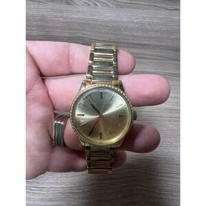 Michael Kors Gold Tone Pave Crystal Bezel Slim Runway Watch MK3222 Womens